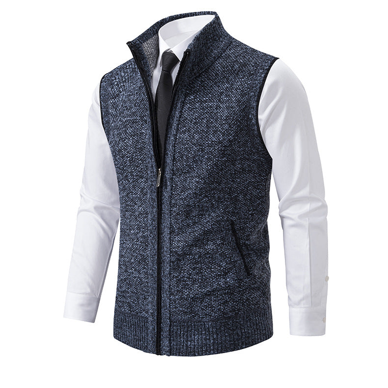 Herren Strickweste mit Reißverschluss und strukturiertem Design