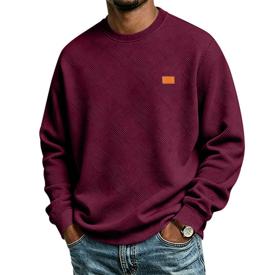 Herren strukturiertes Rundhals-Sweatshirt aus Feinstrick mit gewebter Struktur Shop Nory