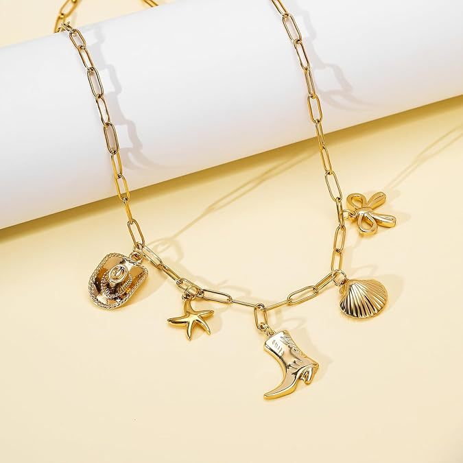 Damen Halskette mit charmanten Anhängern aus hochwertigem Edelstahl Shop Nory