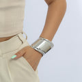 Damen breites Armband aus hochglanzpoliertem Edelstahl Shop Nory
