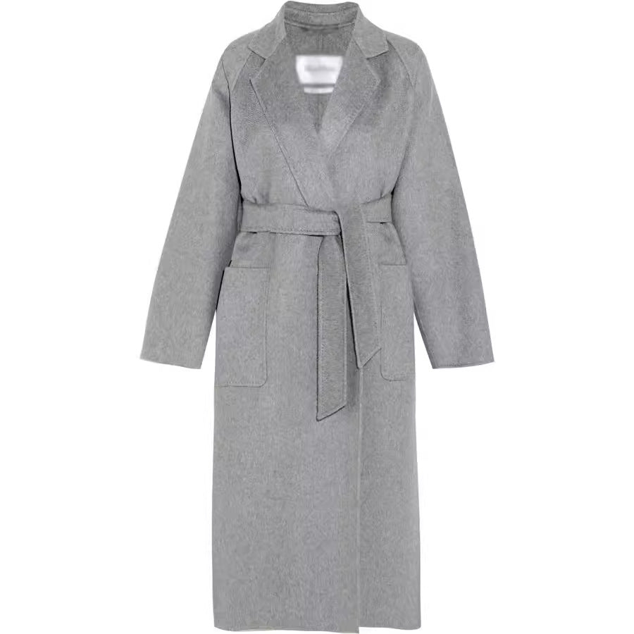 Damen Bodenlanger Offener Wollmix‑Mantel mit entspanntem Revers und fließendem Fall Shop Nory