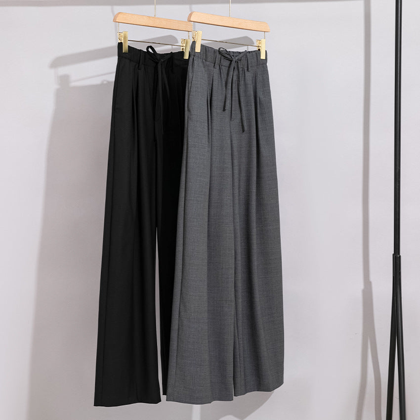 Damen Weite High‑Waist Bundhose mit Tunnelzug und Bügelfalte Shop Nory
