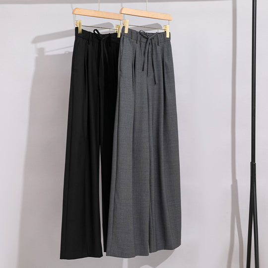 Damen Weite High‑Waist Bundhose mit Tunnelzug und Bügelfalte Shop Nory