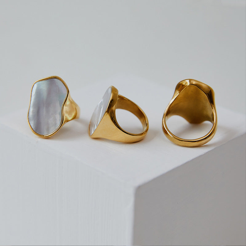 Damen eleganter Ring mit Perlmutt-Design Shop Nory
