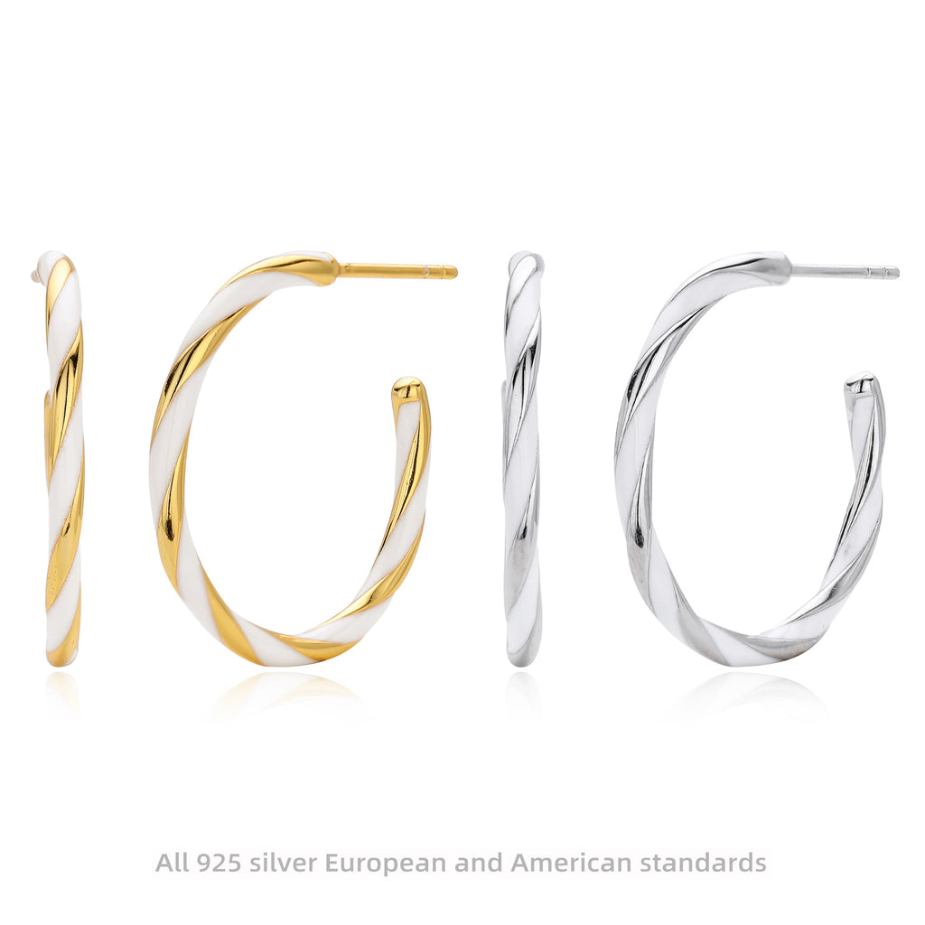 Damen Creolen mit spiralisiertem Design aus hochwertigem 925 Sterling Silber Shop Nory