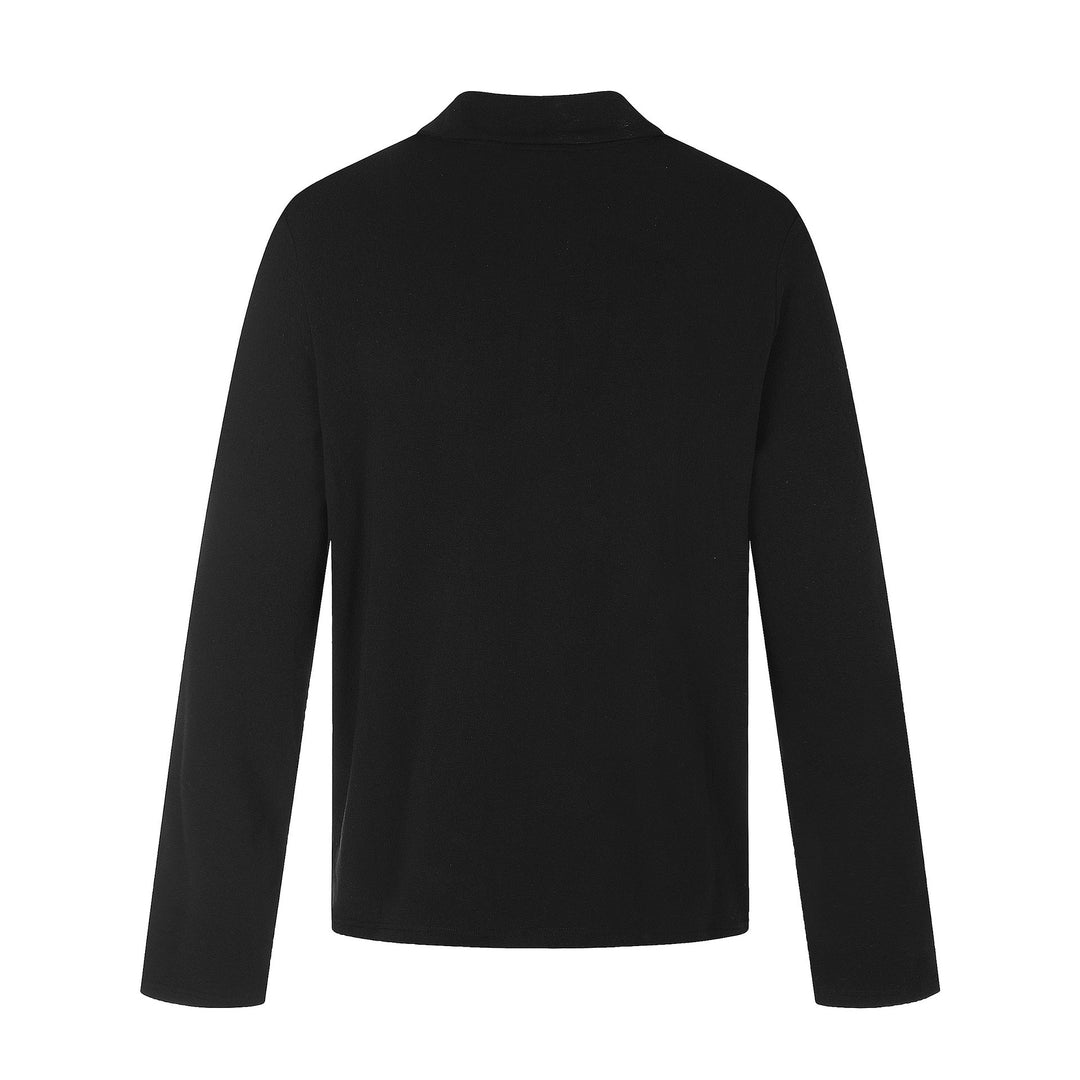 Herren Asymmetrische Hemdjacke mit Kentkragen und verdeckter Knopfleiste Shop Nory