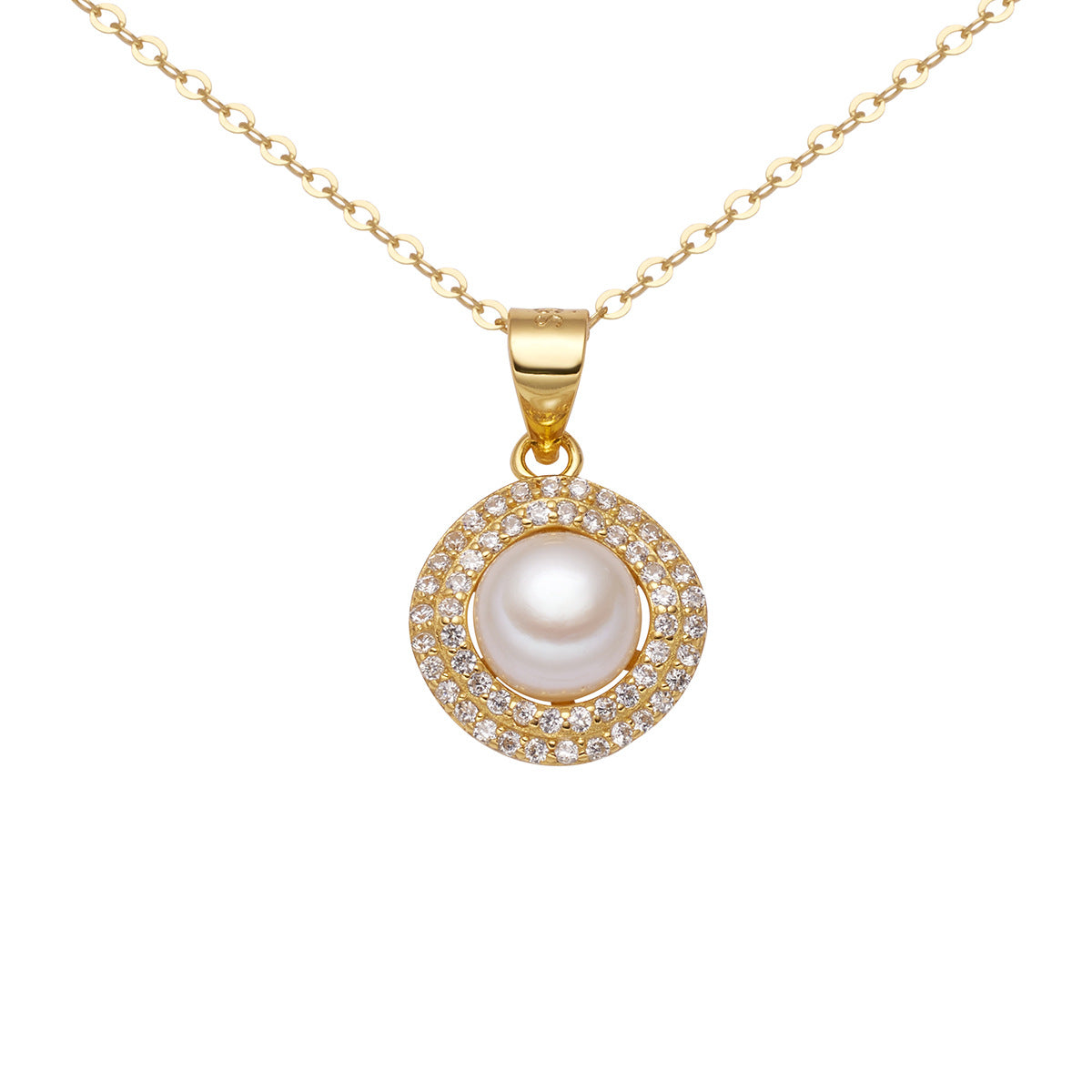 Damen Halskette mit luxuriösem Perlendesign und funkelnden Zirkonia Shop Nory