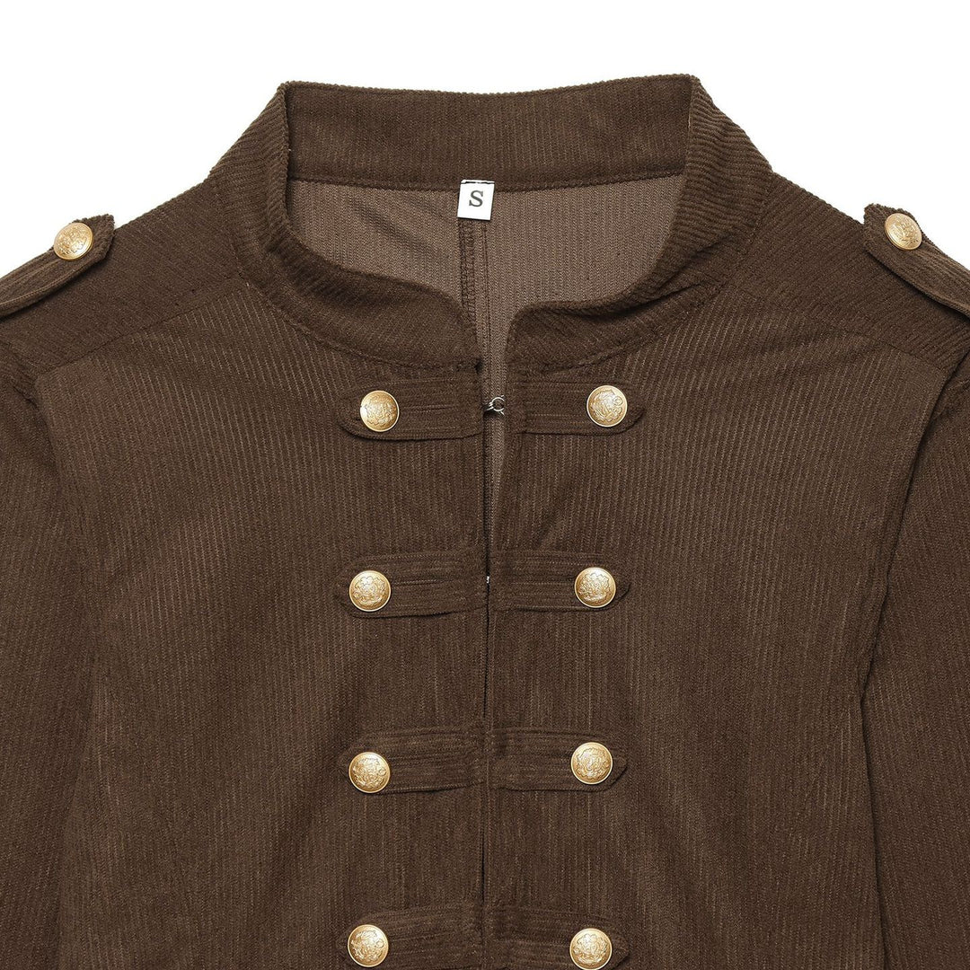 Damen Cropped Militärjacke mit Stehkragen, Epauletten und Zierknopfleiste Shop Nory