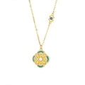 Damen elegante Halskette mit kunstvollem Blumenanhänger Shop Nory