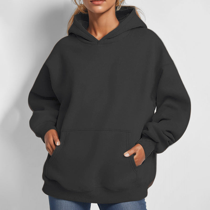 Damen nan oversized Kapuzenpullover mit Kängurutasche, French-Terry Innenfutter und überschnittener Schulter Shop Nory
