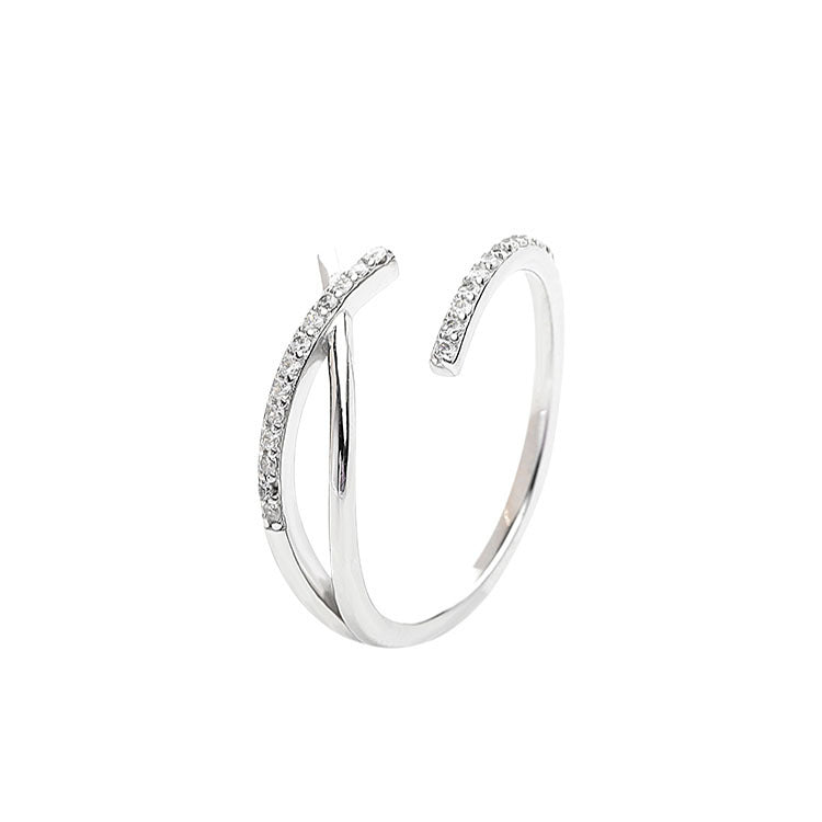Damen Offener Zirkonia-Ring mit elegantem Design Shop Nory
