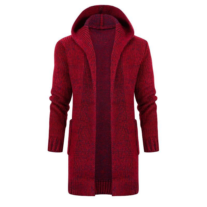 Damen Langer Kapuzen‑Strickcardigan mit tiefer Rippenstruktur und aufgesetzten Taschen Shop Nory