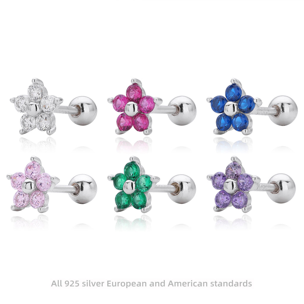 Damen Ohrstecker im floralen Design mit funkelnden Zirkonia Shop Nory