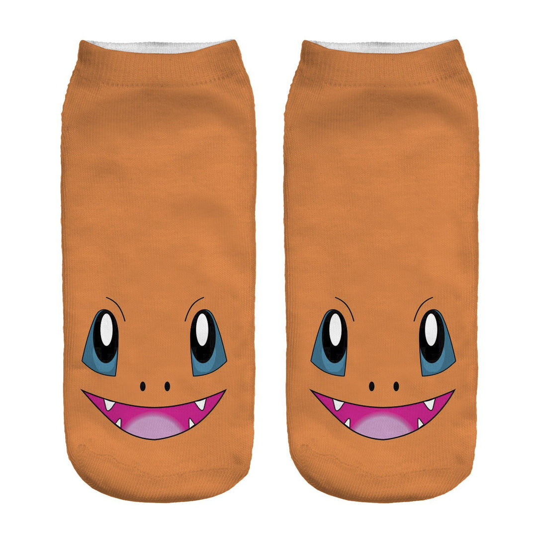 Unisex Niedrige Ankle-Socken mit Cartoon-Monster-Gesicht und weichem Baumwollmix Shopy Nory