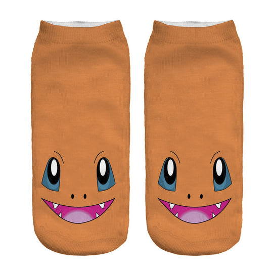 Unisex Niedrige Ankle-Socken mit Cartoon-Monster-Gesicht und weichem Baumwollmix Shopy Nory
