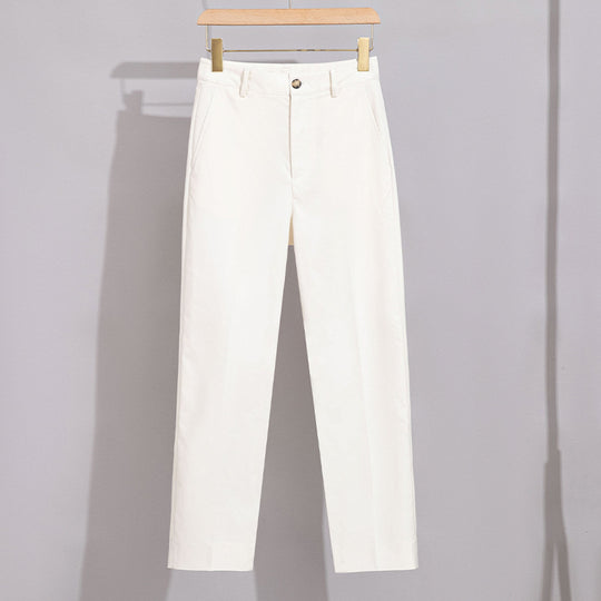 Damen Hochtaillierte gerade geschnittene Chino-Hose mit Bügelfalte Shop Nory