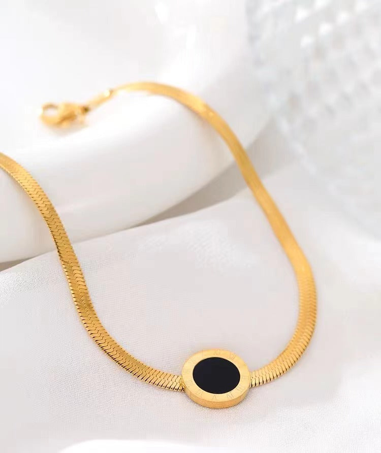Frauen Sleek Texturierte Goldkette Armband Shop Nory