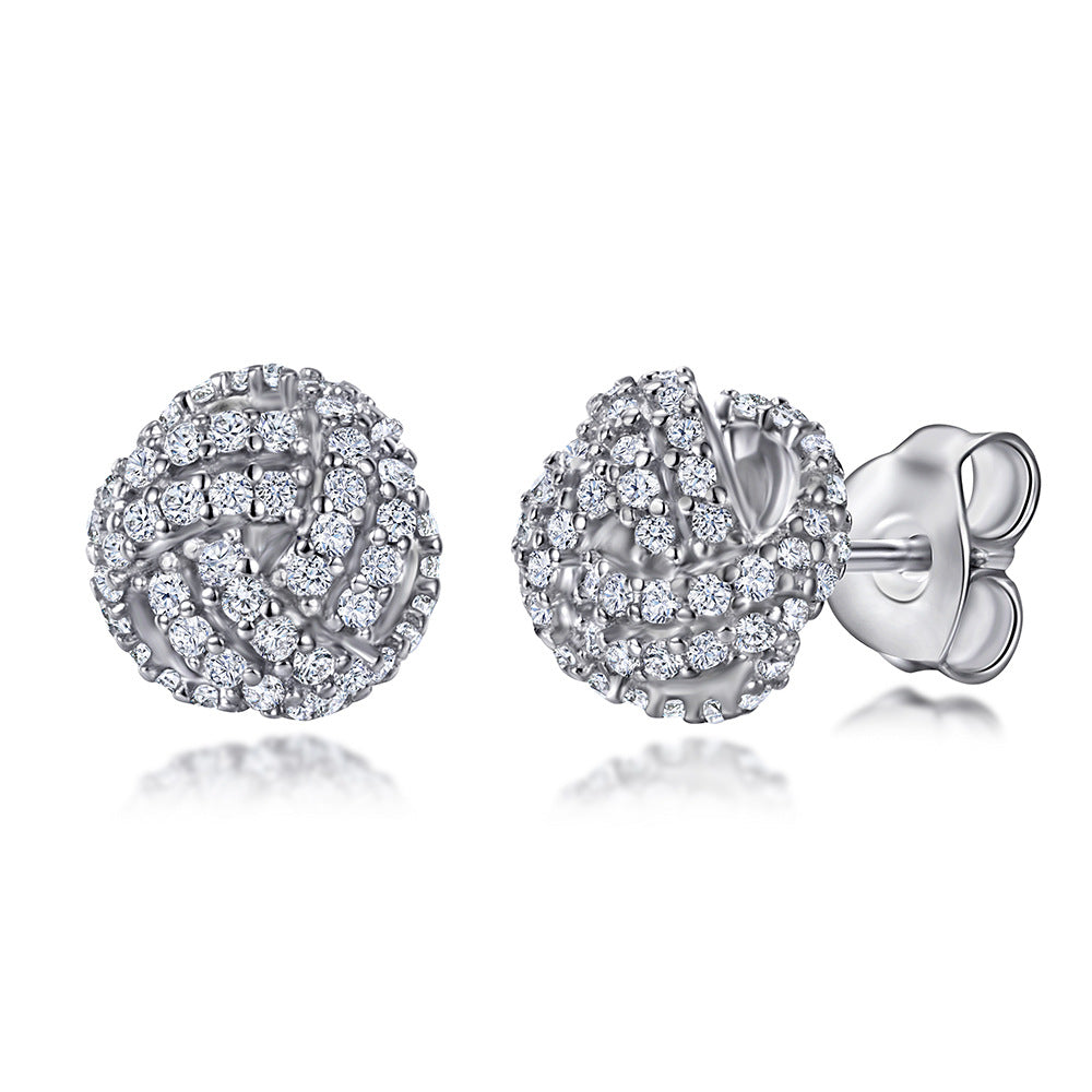 Damen Ohrringe mit quadratischem Zirkonia-Besatz Shop Nory