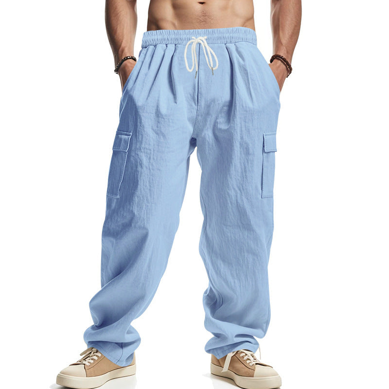 Herren lockere Cargohose mit elastischem Bund und praktischen Seitentaschen