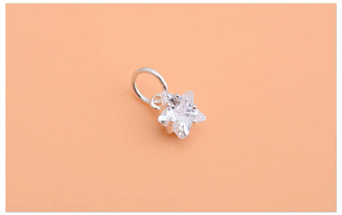 925 Sterling Silber Rhinestone Zirkon Zubehör Mini Kleiner Stern Fünfzackiger Stern Anhänger Armband Halskette Kreative Handgemachte Zubehör | Shop Nory