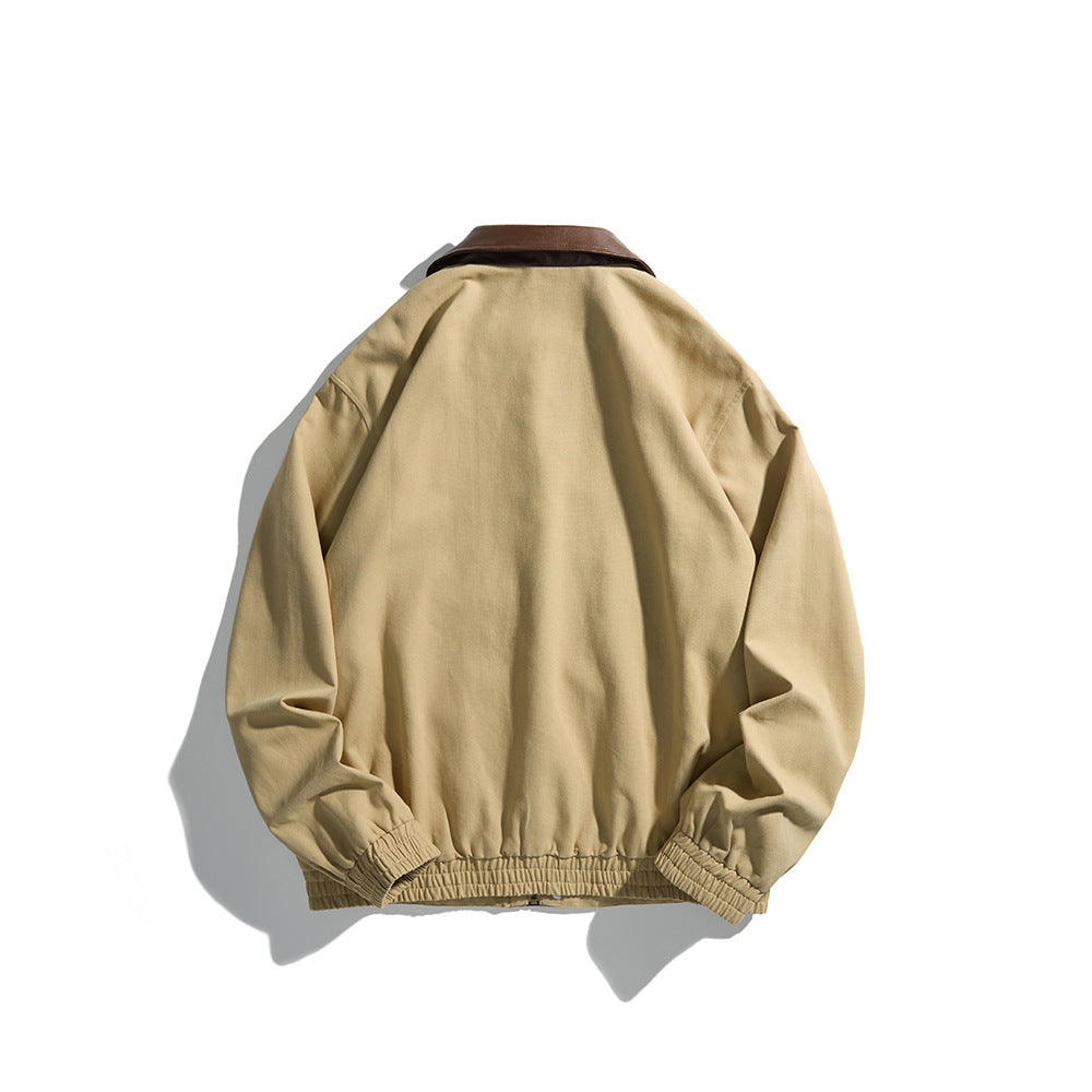 Herren Maskuliner Boxy-Fieldblouson mit kontrastierendem Kunstlederkragen und verdeckter Druckknopfleiste Shop Nory