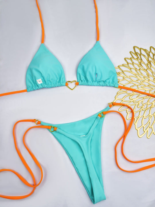 Damen Bikini-Set mit herzförmigem Detail und verstellbaren Trägern
