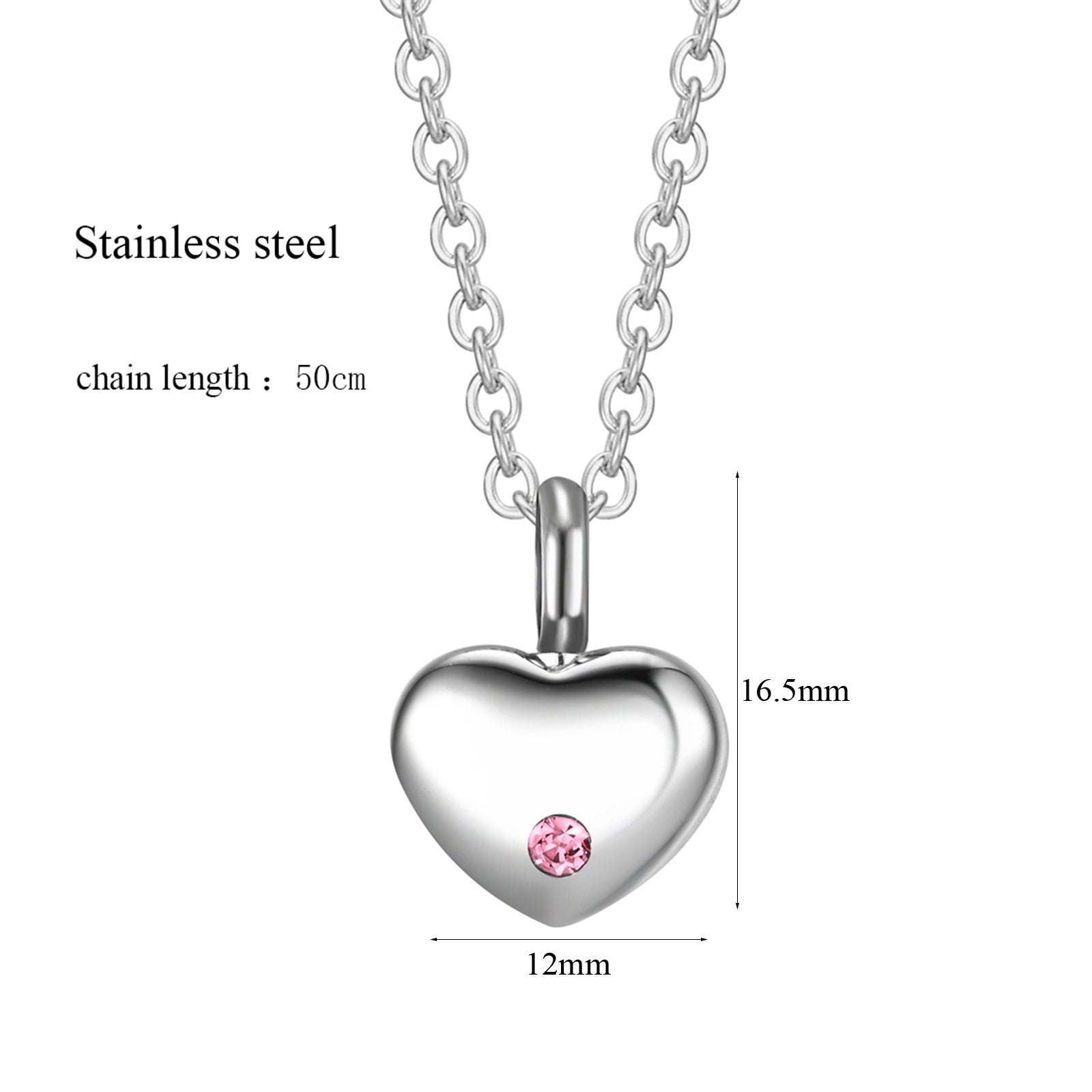 Damen Halskette mit herzförmigem Anhänger und feinem pinken Kristall Shop Nory