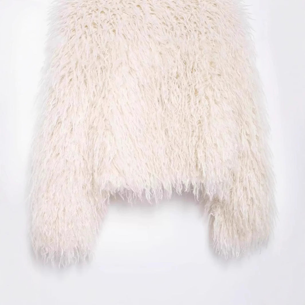 Damen Kurzgeschnittene Bolerojacke aus langfaserigem Kunstpelz mit Shaggy‑Textur Shop Nory
