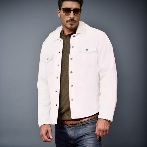 Herren Kord-Worker-Overshirt mit Druckknopfleiste, Pattentaschen und aufgesetzten Eingrifftaschen Shop Nory