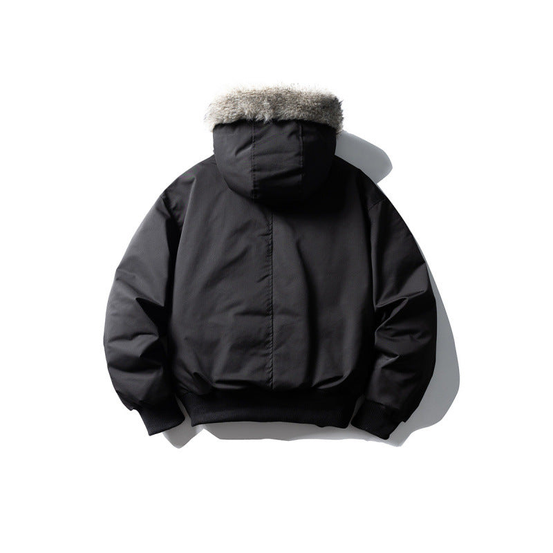 Herren Gefütterte Winterbomberjacke mit Kapuze und Kunstfellbesatz Shop Nory