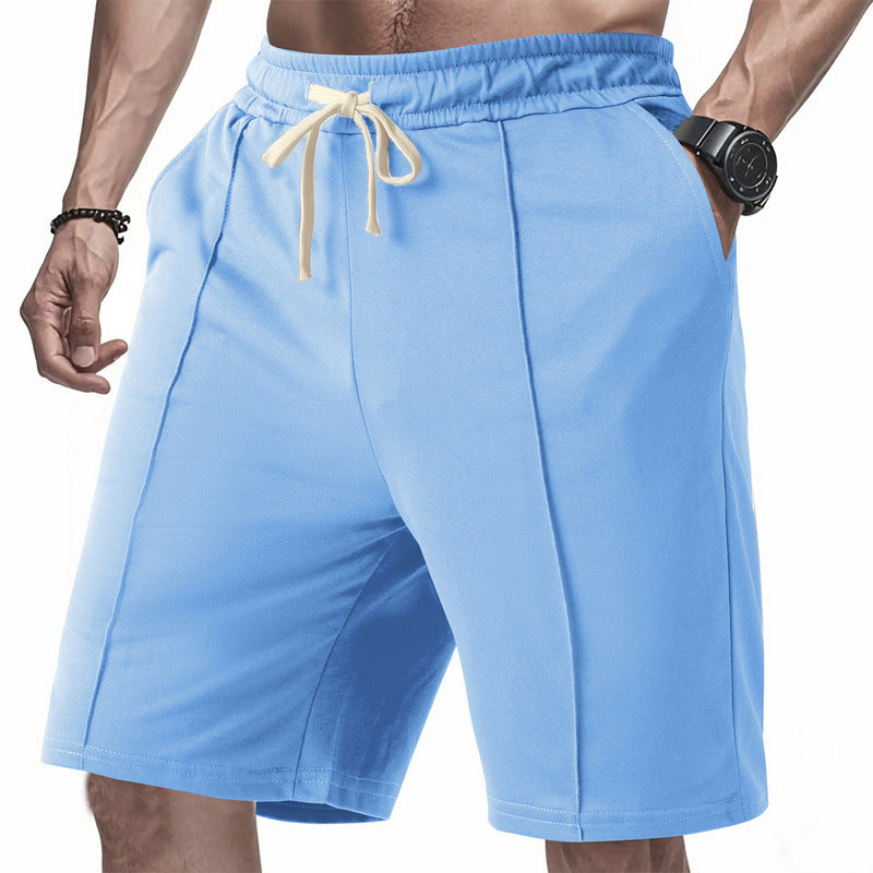 Herren nan knielange Relax-Bermuda mit flacher Bügelfalte, elastischem Tunnelzugbund und seitlichen Eingrifftaschen