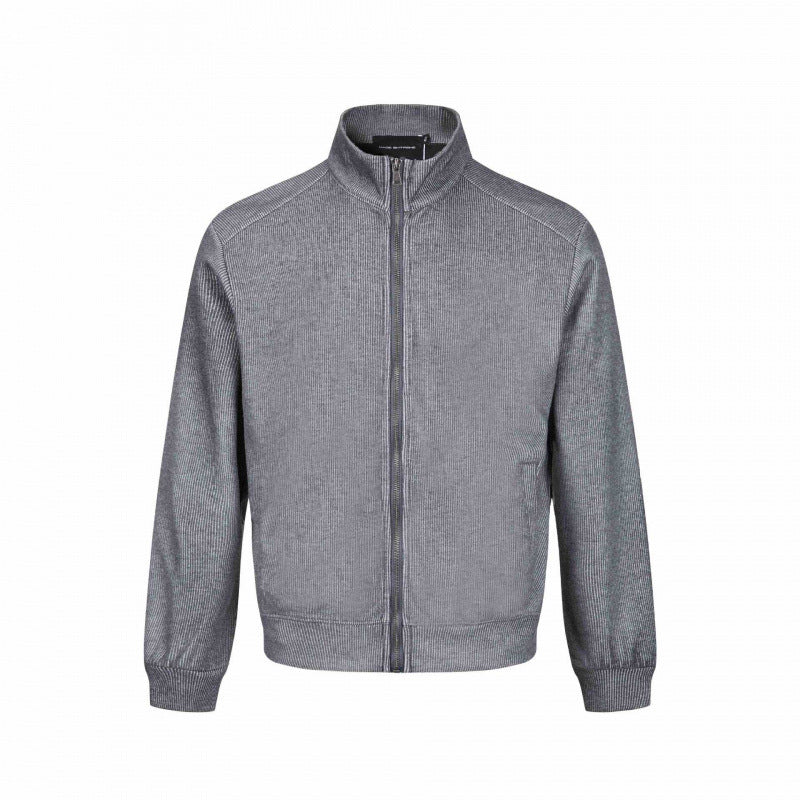 Herren Leichter Baumwoll-Sweatzipper mit hohem Stehkragen und gerippten Bündchen Shop Nory