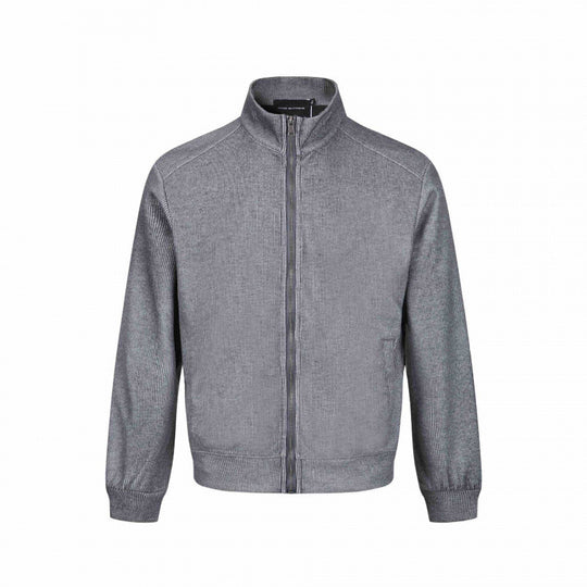 Herren Leichter Baumwoll-Sweatzipper mit hohem Stehkragen und gerippten Bündchen Shop Nory