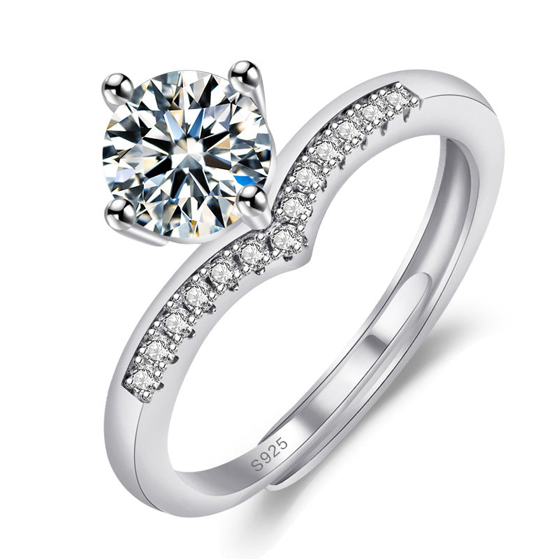 Damen Eleganter Ring mit funkelndem Zirkonia-Besatz Shop Nory