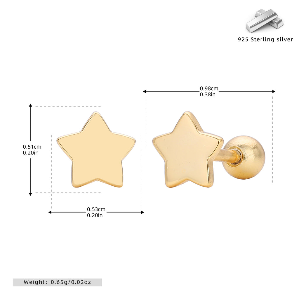Damen Ohrstecker in funkelndem Sternen-Design aus 925 Sterling Silber Shop Nory