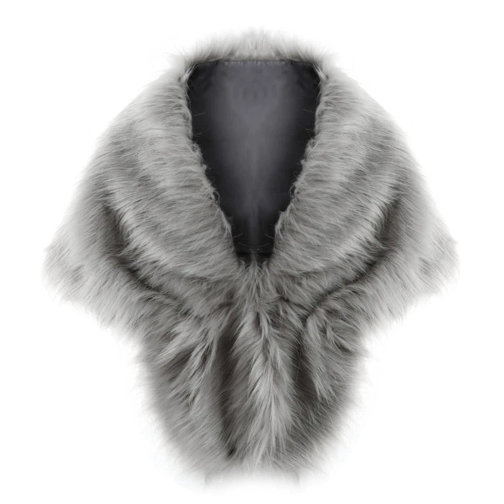 Damen elegante Kunstpelz-Schulterstola im Capelet‑Schnitt Shop Nory