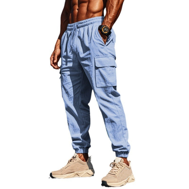 Herren Cargo-Jogginghose mit verstellbarem Kordelzug und mehreren Seitentaschen