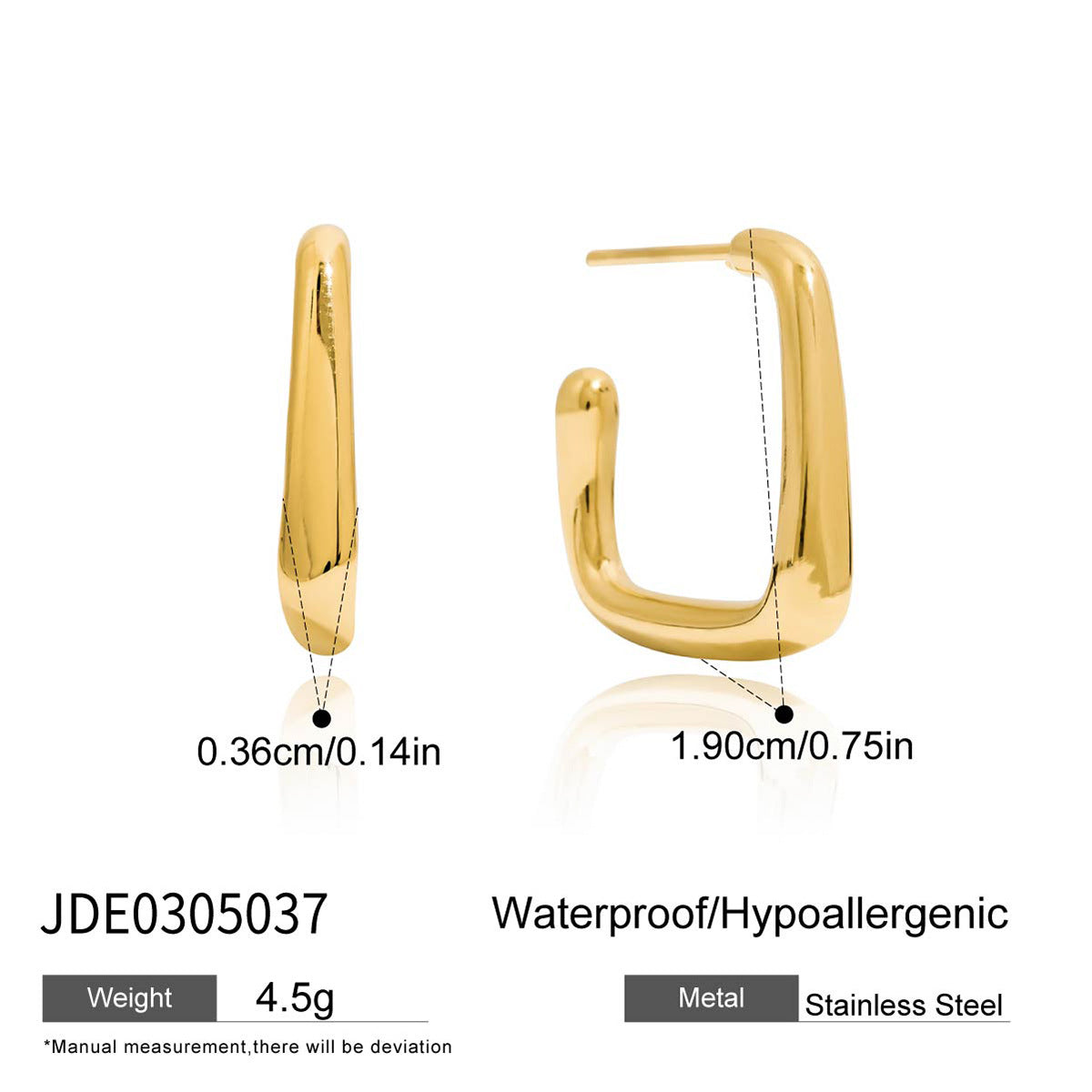Damen Creolen mit modernem, gewelltem Design aus hypoallergenem Edelstahl Shop Nory