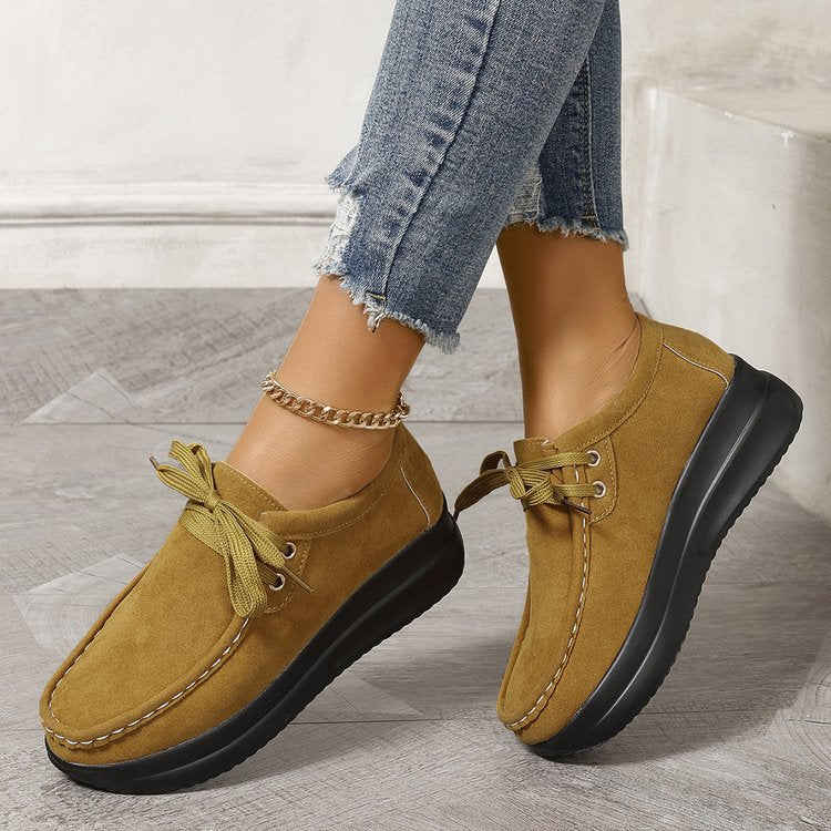 Damen Keilsneaker im Mokassinstil mit Veloursoptik und gepolsterter Komfortsohle Shop Nory