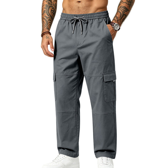 Herren locker geschnittene multifunktionale Cargohose aus Baumwollmischung mit Kordelbund Shop Nory