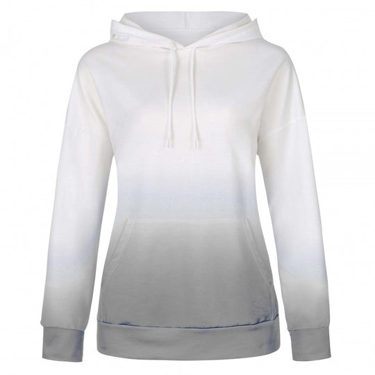 Damen Oversize Kapuzenpullover mit Dip-Dye Farbverlauf und Kängurutasche Shop Nory