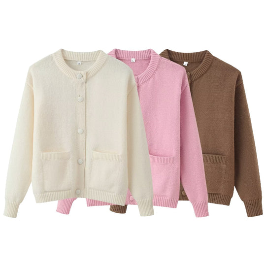 Damen Oversize-Strickcardigan mit Zierknöpfen und aufgesetzten Taschen Shop Nory
