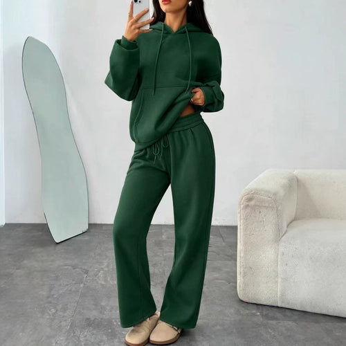 Damen Oversized Hoodie-Set mit Kängurutasche und weiter Palazzohose Shop Nory
