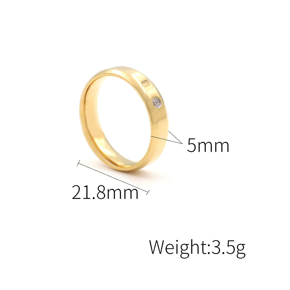 Damen schmaler Edelstahlring mit funkelndem Zirkonia Shop Nory