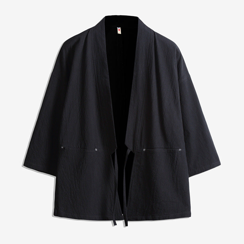 Unisex Kimono-Jacke im Oversize‑Schnitt aus leichter Baumwollmischung mit Bindegürtel Shop Nory