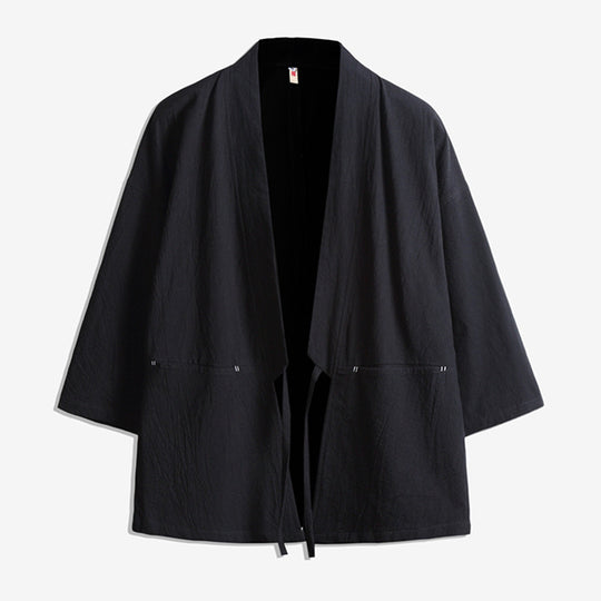 Unisex Kimono-Jacke im Oversize‑Schnitt aus leichter Baumwollmischung mit Bindegürtel Shop Nory