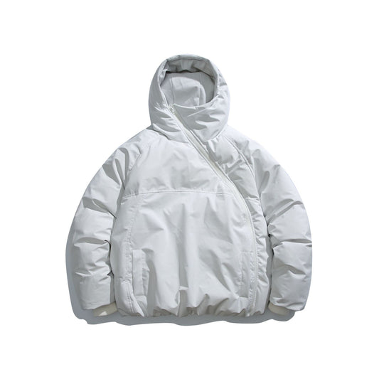 Unisex Kurz geschnittener asymmetrischer Steppparka mit Kapuze und Thermo‑Isolierung Shop Nory