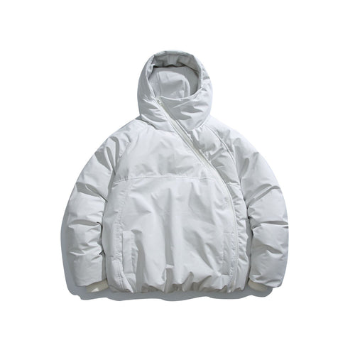 Unisex Kurz geschnittener asymmetrischer Steppparka mit Kapuze und Thermo‑Isolierung Shop Nory