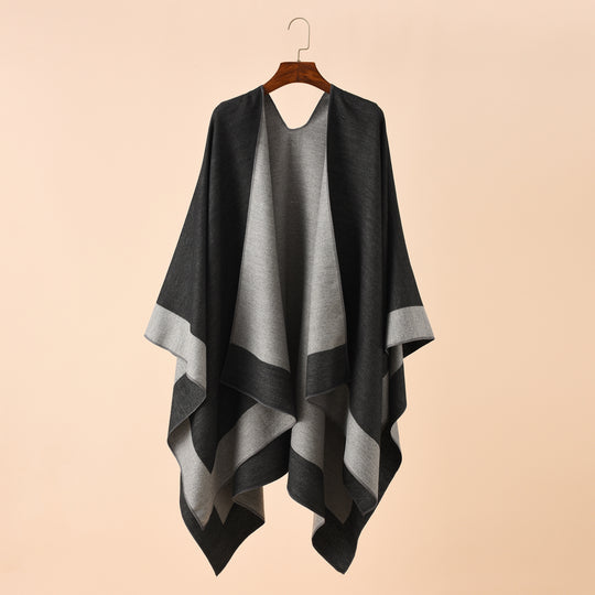 Damen Wendbarer Poncho-Cape aus Kaschmir-Mix mit Oversize-Schnitt Shop Nory