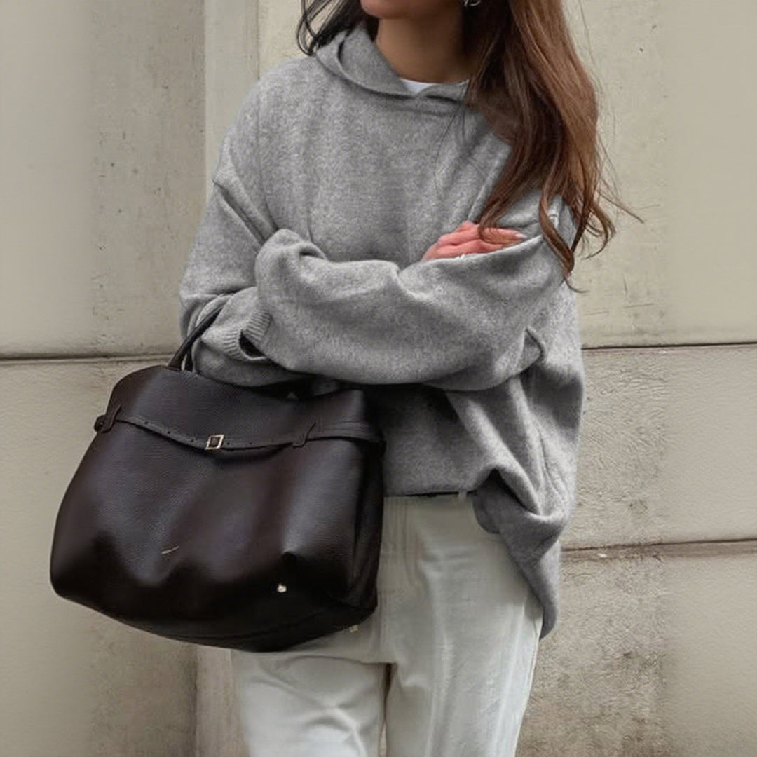 Damen nan Oversize-Polo-Feinstrickpullover mit umgelegtem Kragen und Raglanärmeln Shop Nory